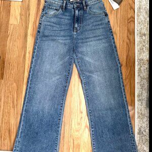NWT! DUER Women's Mid-weight Performance Denim Wide Leg Jeans, Vintage Blue, W25